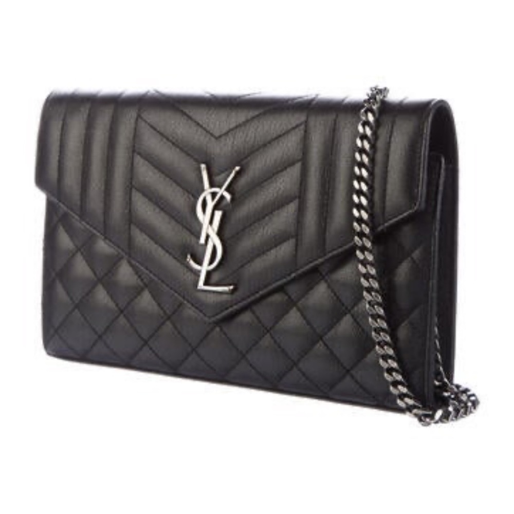 YSL Trinquilt Monogram Envelope Chain Wallet